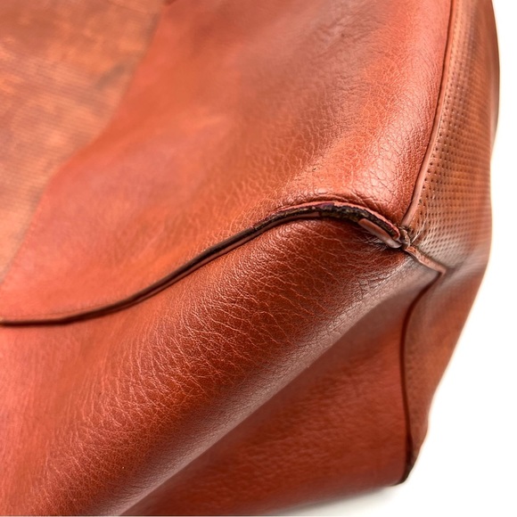 Anthropologie Tia saddle brown perforated vegan leather slouchy boho hobo bag - Picture 10 of 10